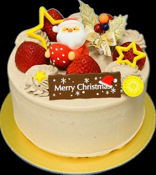 店頭で撮影した通常のクリスマスケーキ写真